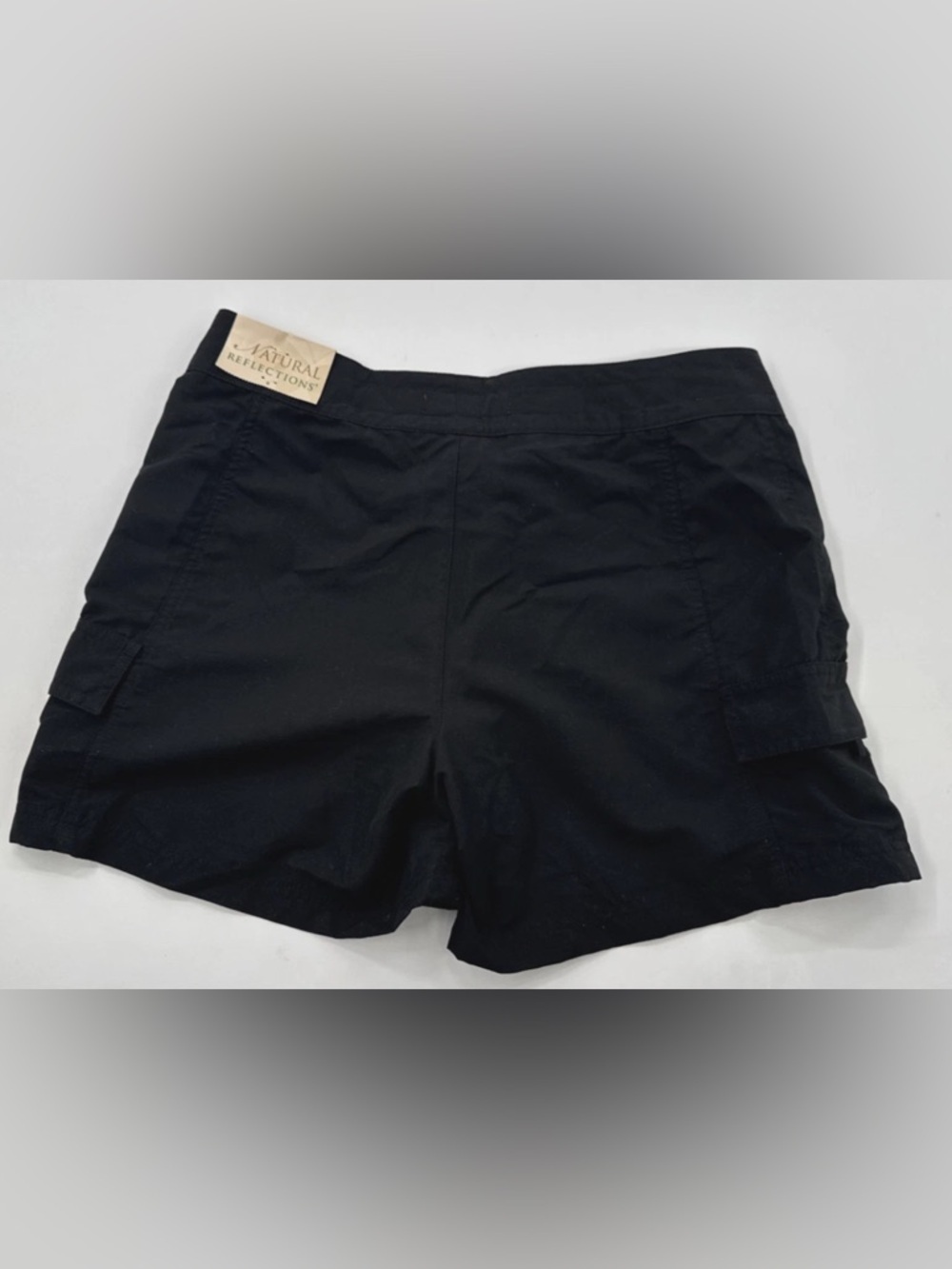 Natural Reflections Hiking Cargo Shorts Womens 6 Black Casual Lightweight NEW